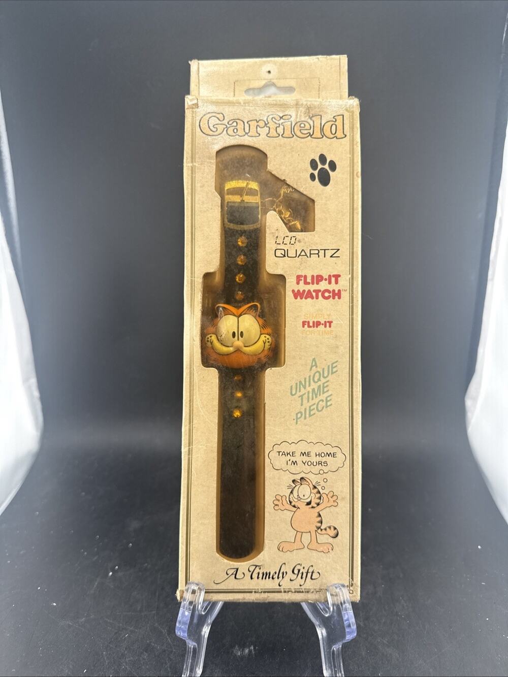 Vintage 1978 Garfield “Flip-It” Watch LCD Quartz Display